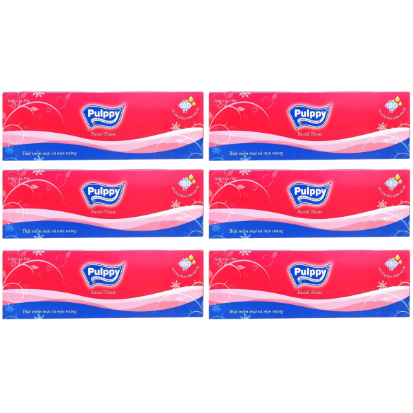 Combo 6 hộp khăn giấy lụa Pulppy không mùi