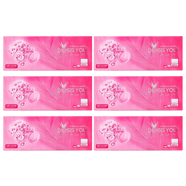 Combo 6 hộp khăn giấy lụa Bless You À La Vie không mùi