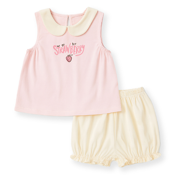 Bộ bé gái Lullaby cotton hồng - be