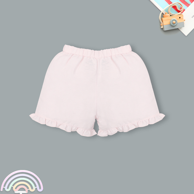 Đồ bộ sát nách bé gái Pony Kids quần bèo gấu màu trắng 10