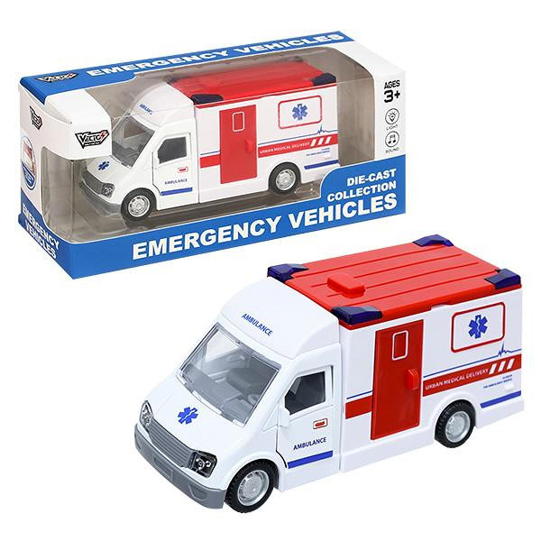 Đồ chơi mô hình xe van cấp cứu có đèn và âm thanh Vecto VT63K