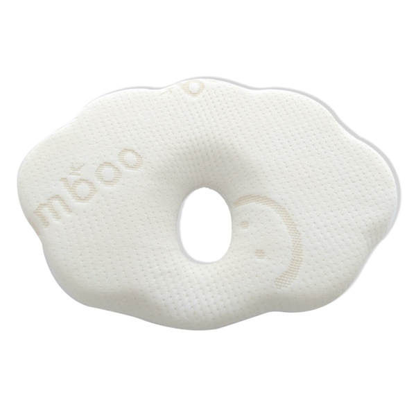 Gối chống méo đầu BABYWORKS 29.5x20.5x3.5 cm - Hình đám mây màu trắng (từ 0 tháng)