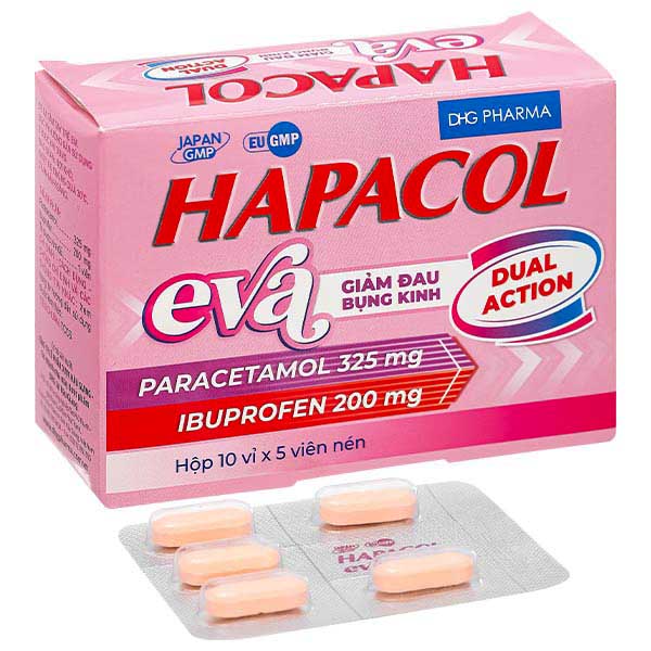 Hapacol Eva giúp làm giảm đau đầu, hạ sốt và kháng viêm