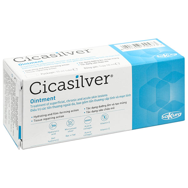 Kem bôi Cicasilver Ointment hỗ trợ chăm sóc vết thương