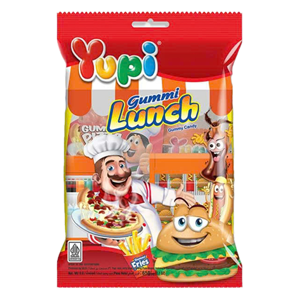 Kẹo dẻo Yupi Gummi Lunch hương trái cây gói 65g (từ 3 tuổi)