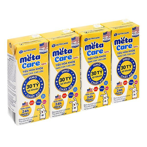 Lốc 4 hộp sữa pha sẵn MetaCare Opti 180 ml (từ 1 tuổi)