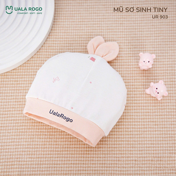 Nón sơ sinh Tiny Ualarogo UR903 màu hồng (0 - 3 tháng)