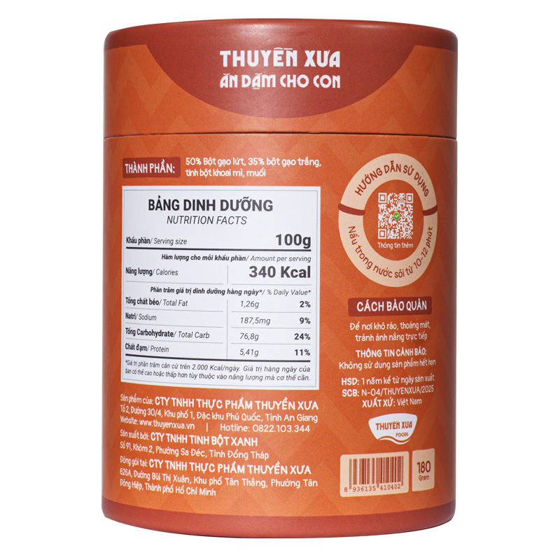 Nui ăn dặm gấc, khoai lang tím Thuyền Xưa 180g (từ 1 tuổi) 5
