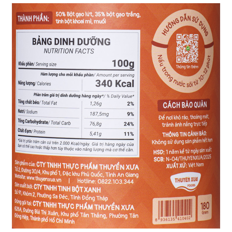 Nui ăn dặm gấc, khoai lang tím Thuyền Xưa 180g (từ 1 tuổi) 6