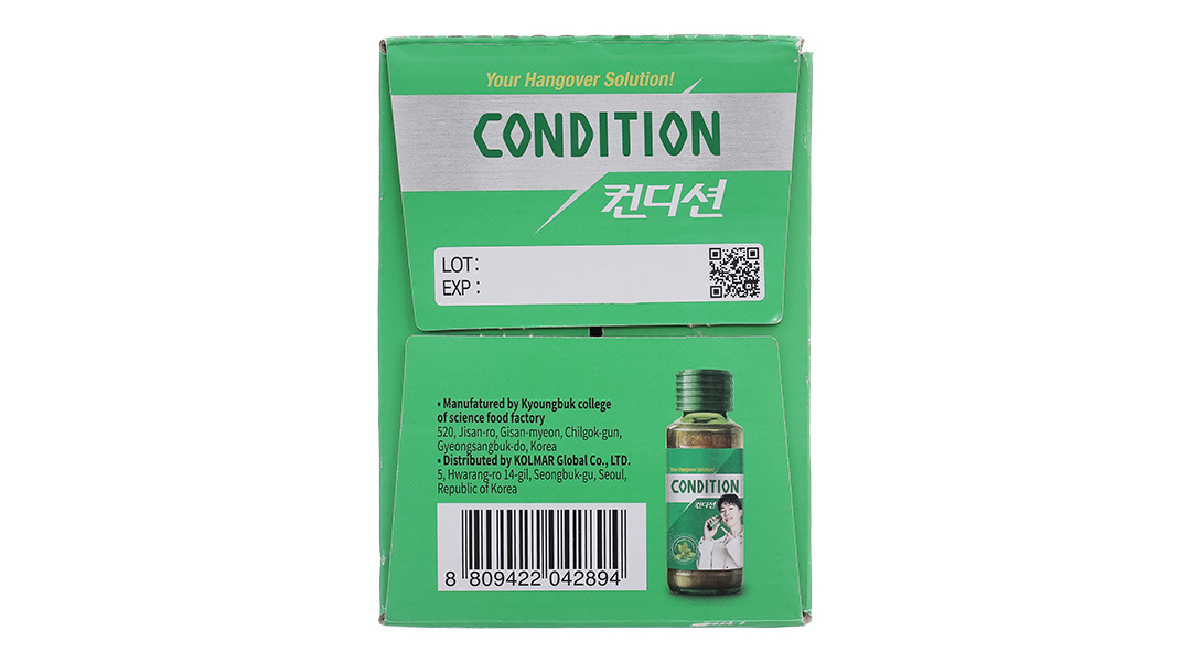 Thực phẩm bảo vệ sức khỏe Condition hỗ trợ giải độc gan, giải rượu hộp 10 chai x 100ml - 16