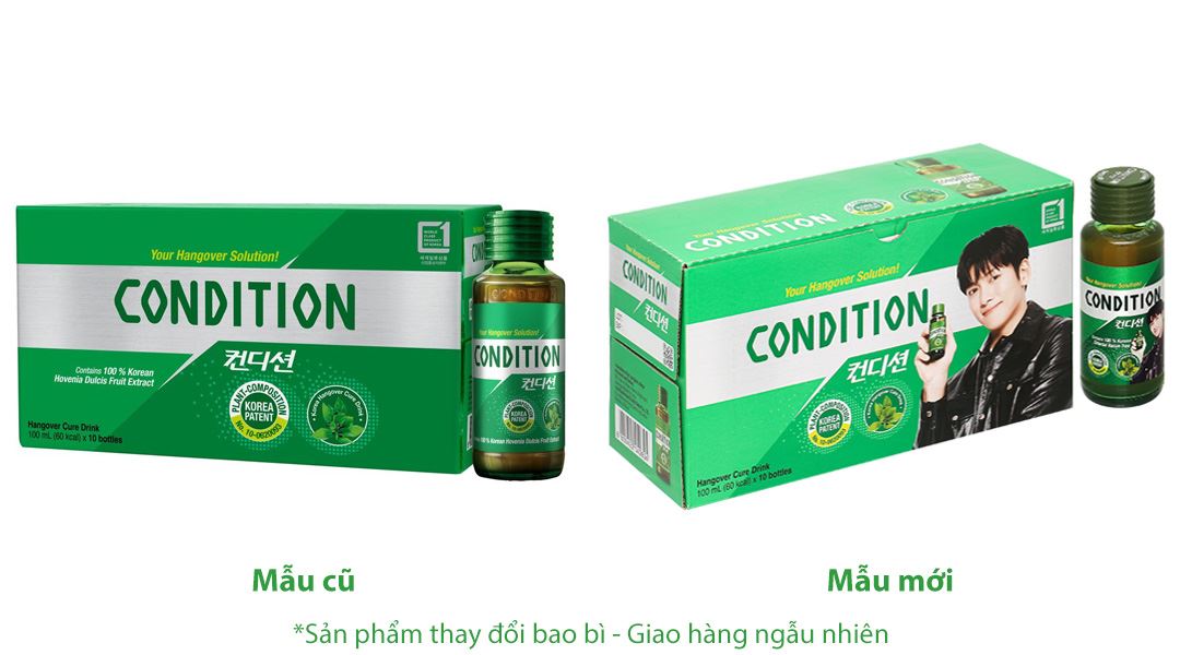 Thực phẩm bảo vệ sức khỏe Condition hỗ trợ giải độc gan, giải rượu hộp 10 chai x 100ml