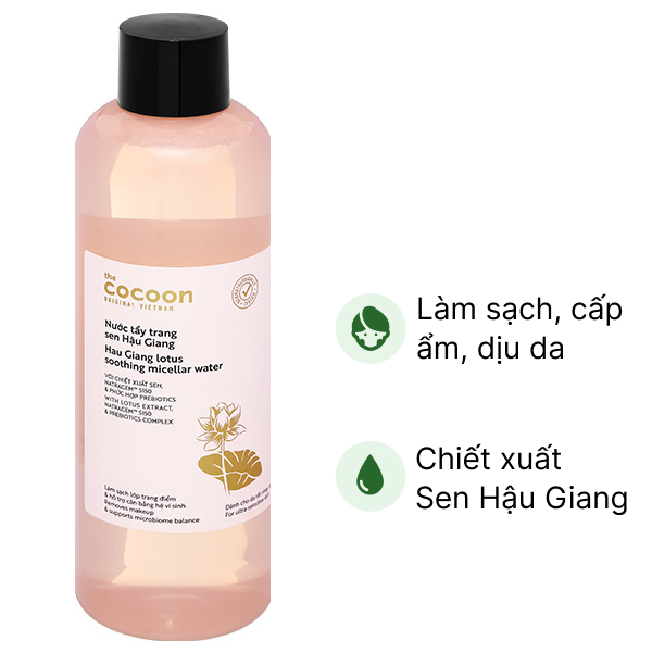 Nước Tẩy Trang Cocoon Sen Hậu Giang Cho Da Rất Nhạy Cảm 500ml