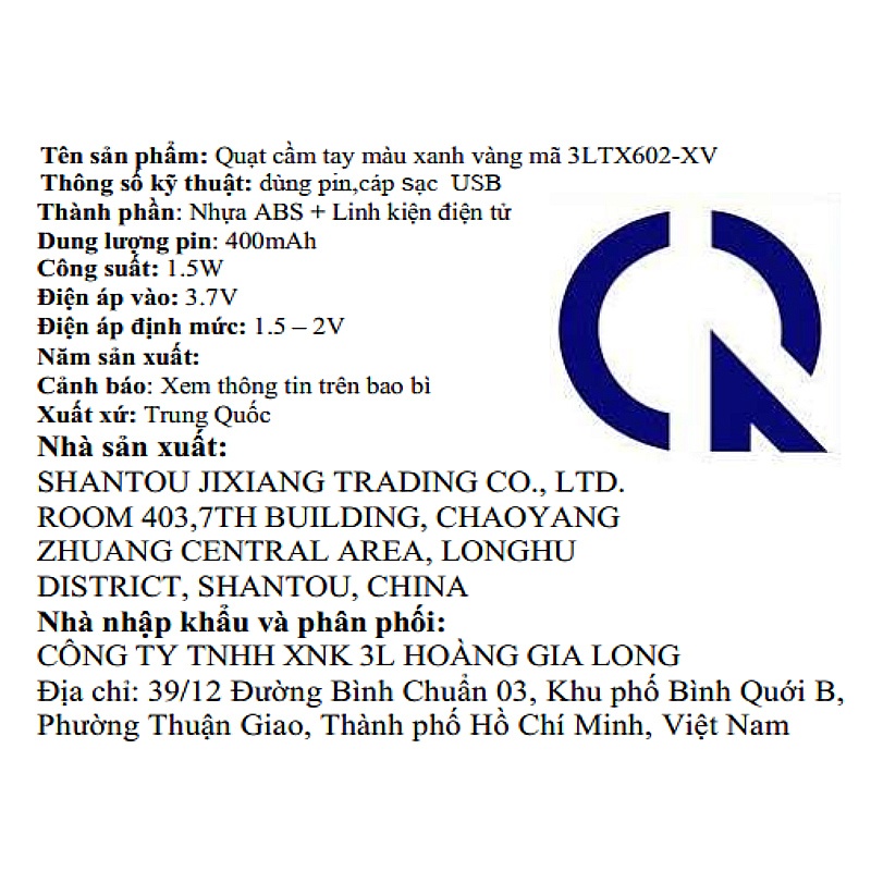 Quạt cầm tay và để bàn 3L 3LTX602-XV 10