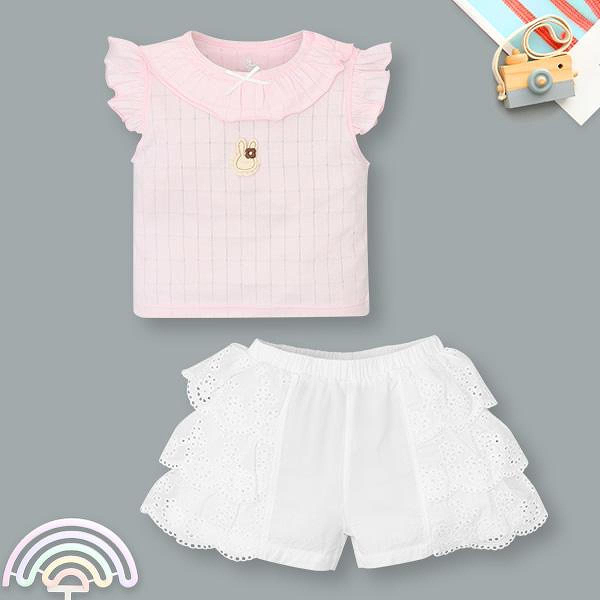 Set váy bé gái Pony Kids cotton hồng