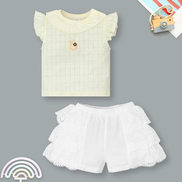 Set váy bé gái Pony Kids cotton vàng