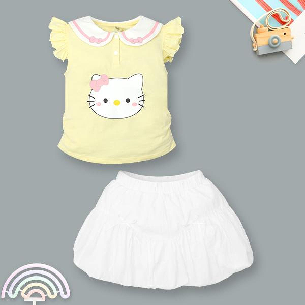 Set váy bé gái Pony Kids cotton vàng
