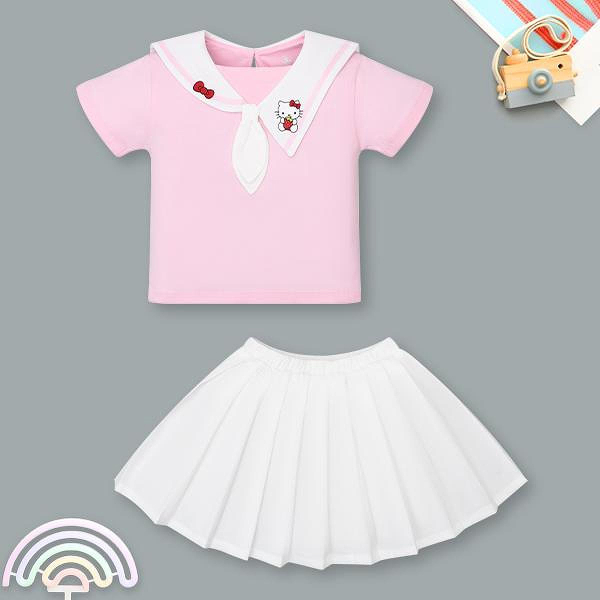 Set váy bé gái Pony Kids cotton hồng