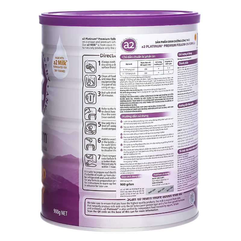 Sữa bột a2 Platinum Premium Follow-On Formula số 2 lon 900g (6 - 12 tháng) 3