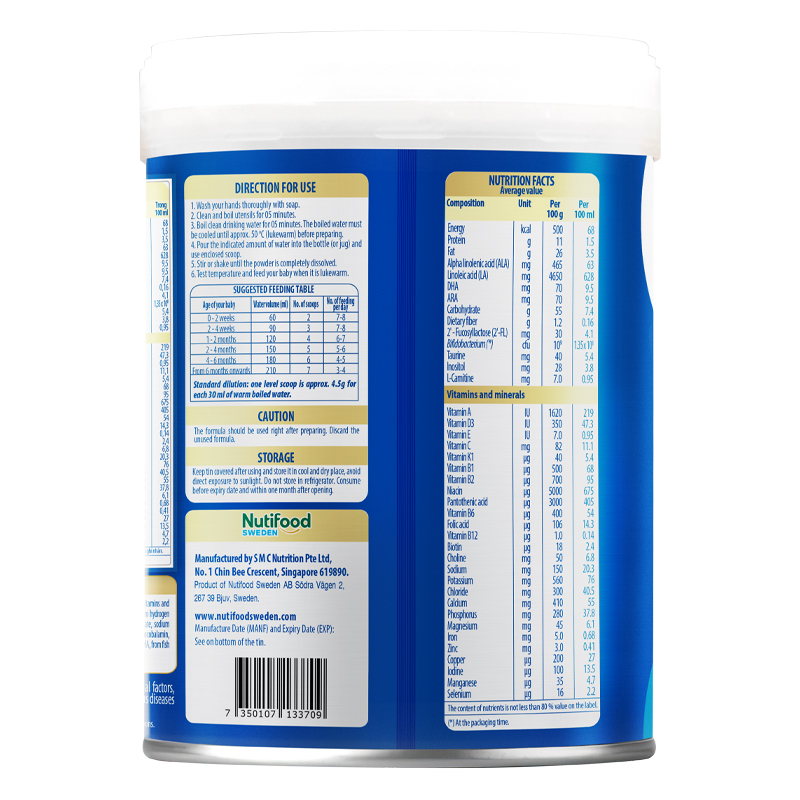 Sữa bột Nutifood GrowPLUS+ xanh nhạt hương vani 0+ 400g (0 - 12 tháng) giúp tiêu hóa 3