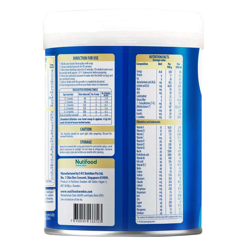 Sữa bột Nutifood GrowPLUS+ xanh nhạt hương vani 0+ 400g (0 - 12 tháng) giúp tiêu hóa 9
