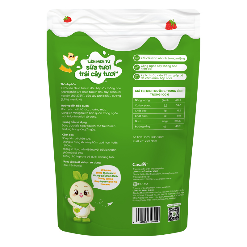 Sữa chua khô sấy thăng hoa mix vị Anpaso túi 20g (từ 8 tháng) 11