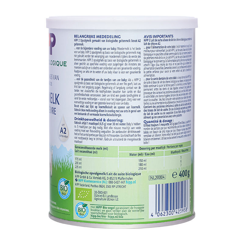 Sữa dê HiPP Organic số 2 400g (từ 6 tháng) 3