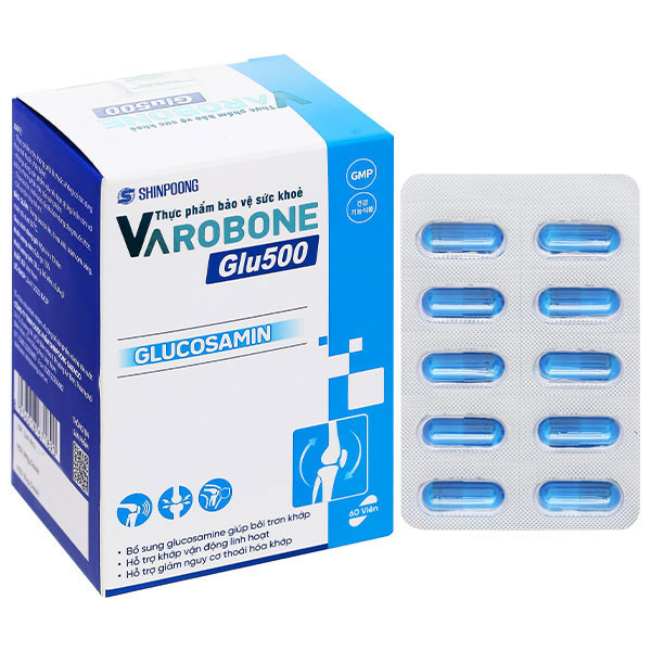 Varobone Glu500 hỗ trợ khớp vận động linh hoạt, hỗ trợ giảm nguy cơ thoái