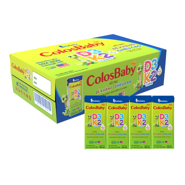 Thùng 48 hộp sữa non pha sẵn ColosBaby Gold D3K2 180 ml (từ 1 tuổi)