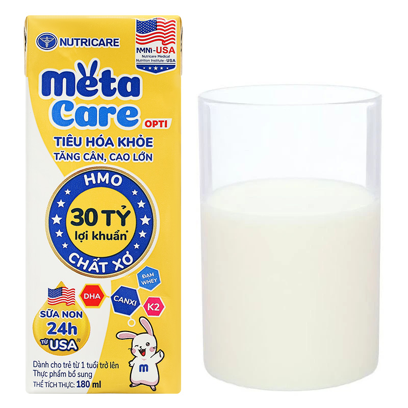 Thùng 48 hộp sữa pha sẵn MetaCare Opti 180 ml (từ 1 tuổi) 12