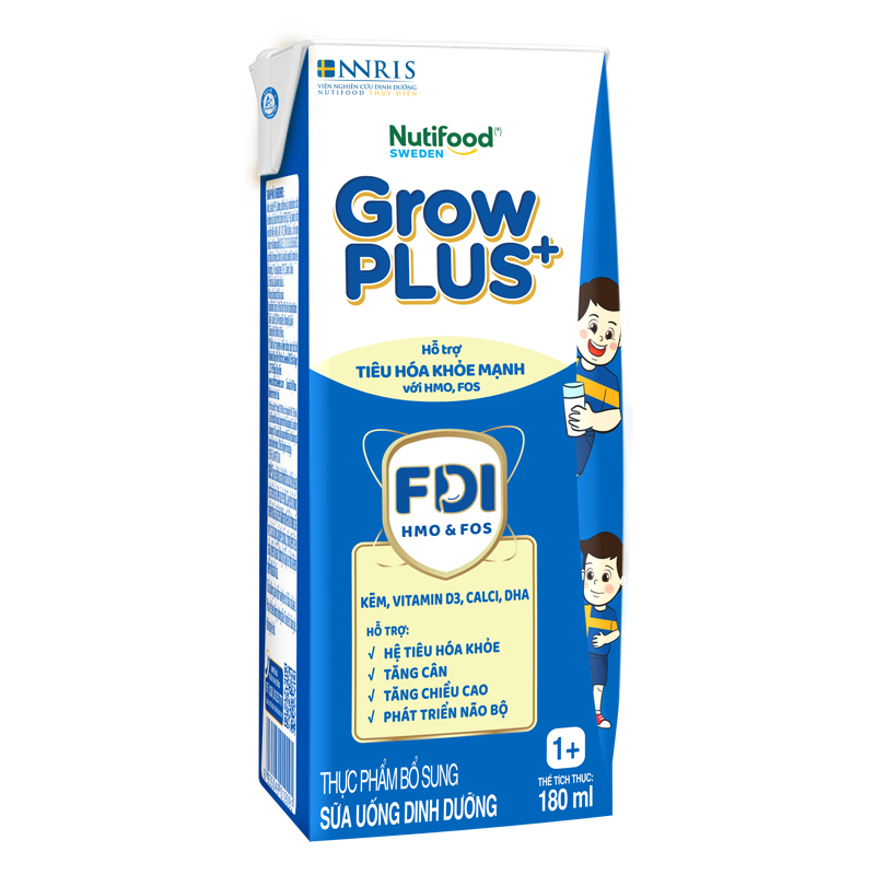 Thùng 48 hộp sữa pha sẵn Nutifood GrowPLUS+ xanh nhạt 1+ hương vani 180 ml hỗ trợ tiêu hóa (từ 1 tuổi) 5