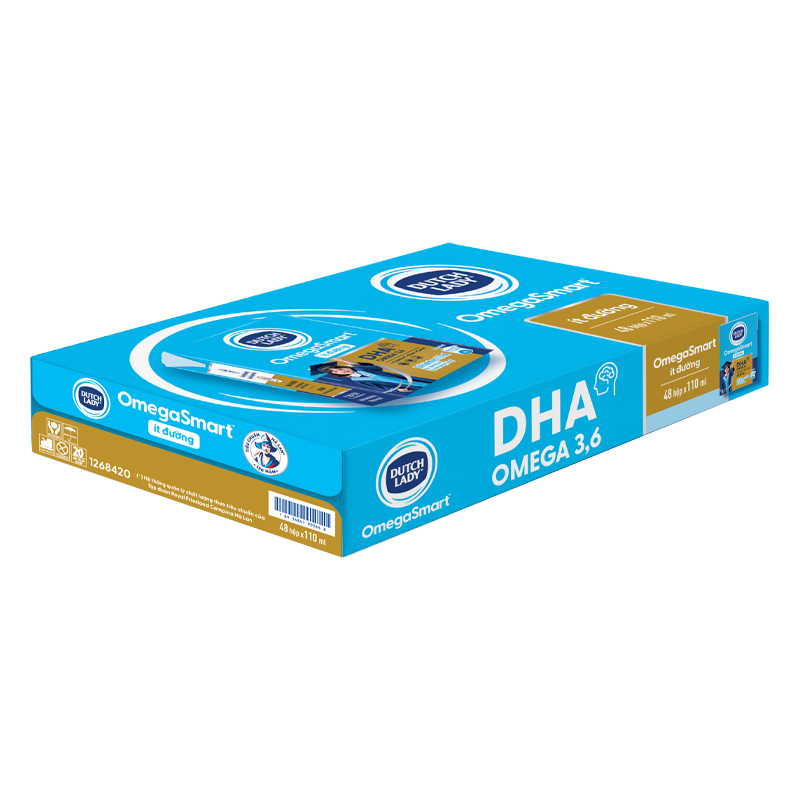 Lốc 4 hộp sữa tươi Dutch Lady OmegaSmart ít đường 110 ml (từ 1 tuổi) 7