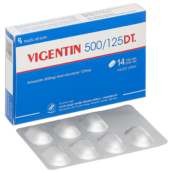 Vigentin 500/125DT trị các nhiễm khuẩn do vi khuẩn nhạy cảm