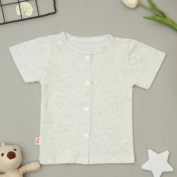 Áo tay ngắn IQ Baby màu xám nhạt 5