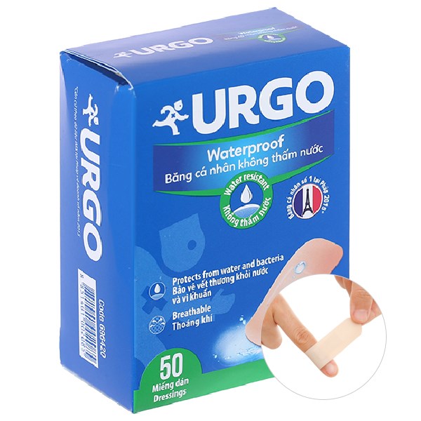 Băng cá nhân không thấm nước Urgo Waterproof (2 x 7.2cm)