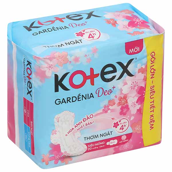 Băng vệ sinh Kotex Gardenia Deo+ siêu mỏng, có cánh
