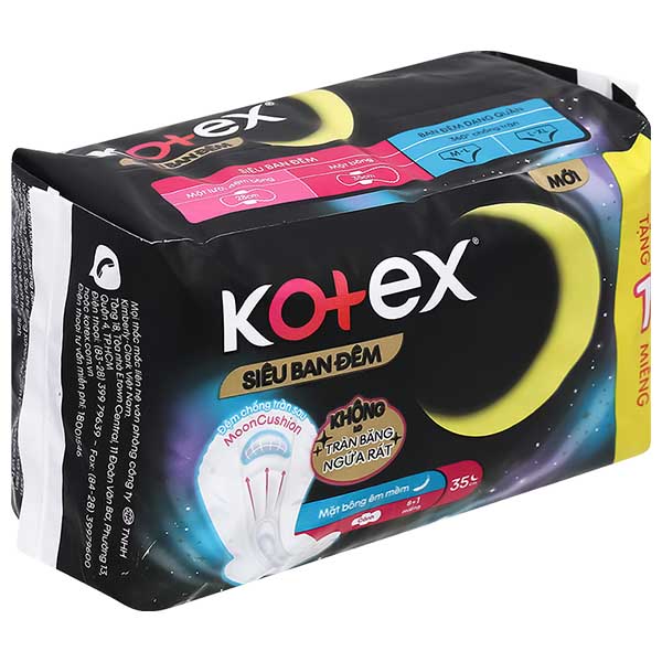 Băng vệ sinh ban đêm Kotex chống tràn, không ngứa rát
