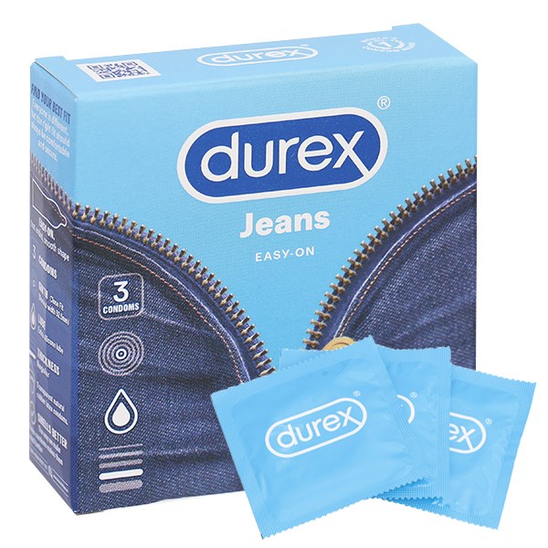 Bao cao su Durex Jeans ôm sát, bôi trơn 52.5mm