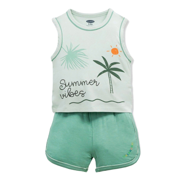 Bộ sát nách bé trai Ualarogo UR2192 màu xanh lá