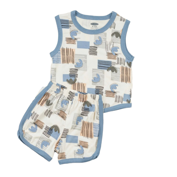 Bộ sát nách bé trai Ualarogo UR2218 màu xanh