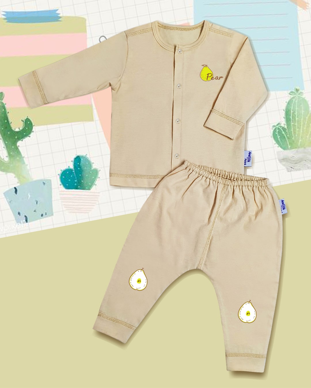 Bộ tay dài cài giữa BabyMommy - Màu ngẫu nhiên 4
