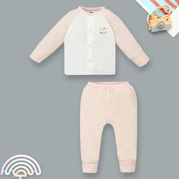 Bộ tay dài unisex Ualarogo cotton hồng