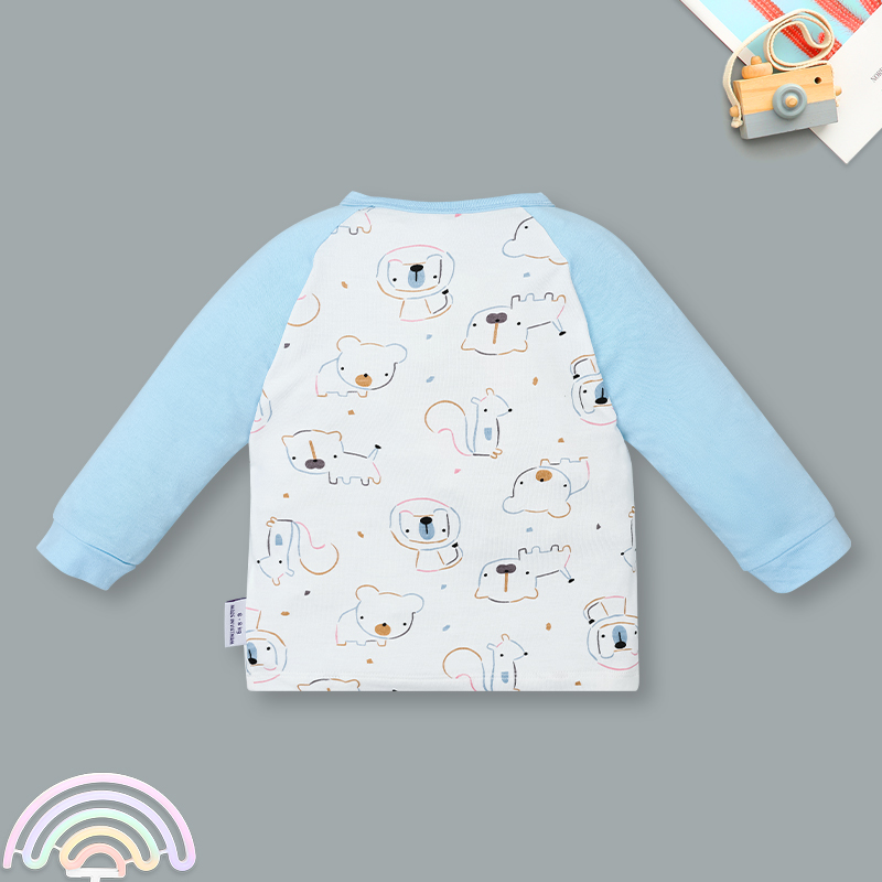 Bộ tay dài cài lệch phối BabyMommy 411025 màu hồng 15