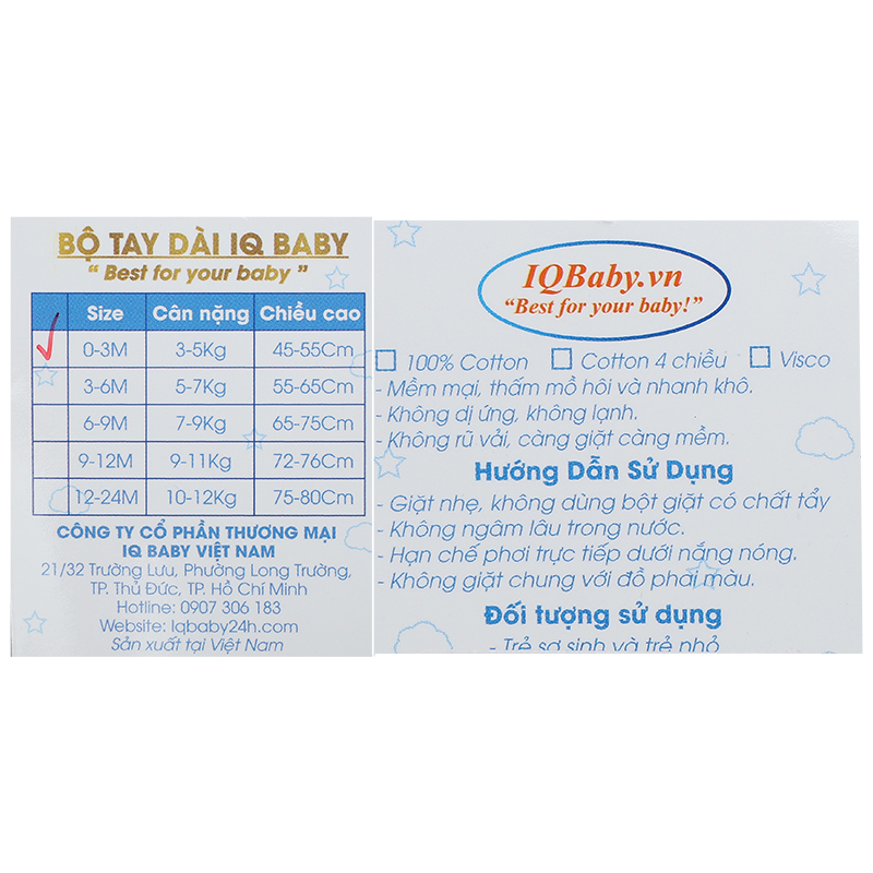 Bộ tay dài cúc bấm chéo in kỳ lân hồng IQ Baby màu trắng - hồng 15