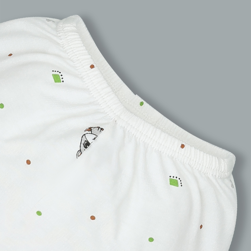 Bộ tay dài cúc bấm chéo quần in ngựa con IQ Baby màu trắng 13