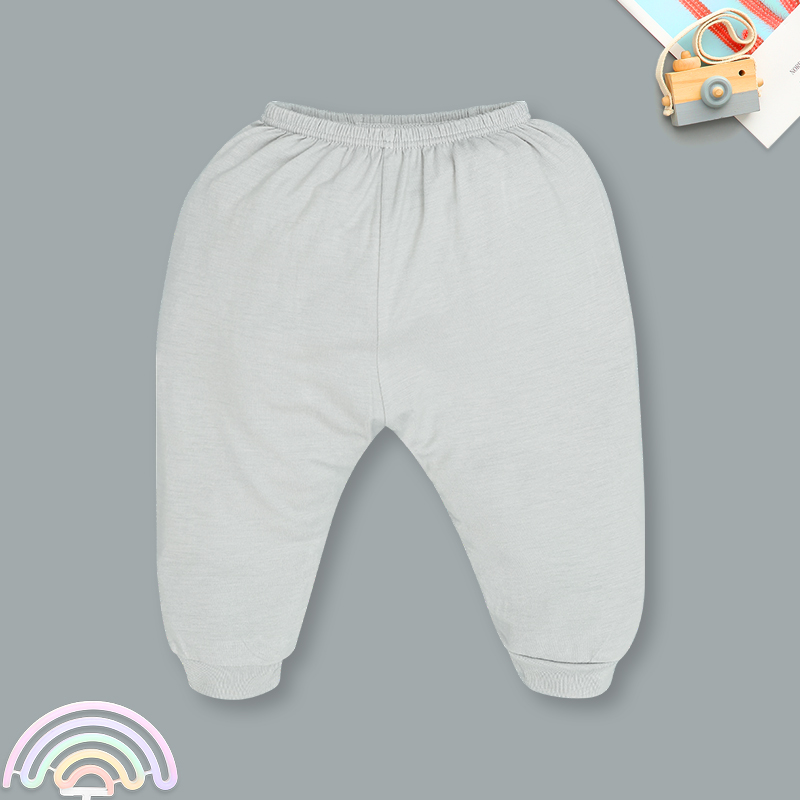 Bộ tay dài cúc bấm chéo quần xám in ngựa con IQ Baby màu trắng 10