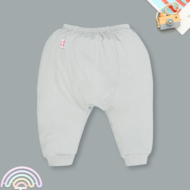 Bộ tay dài cúc bấm chéo quần xám in ngựa con IQ Baby màu trắng 11