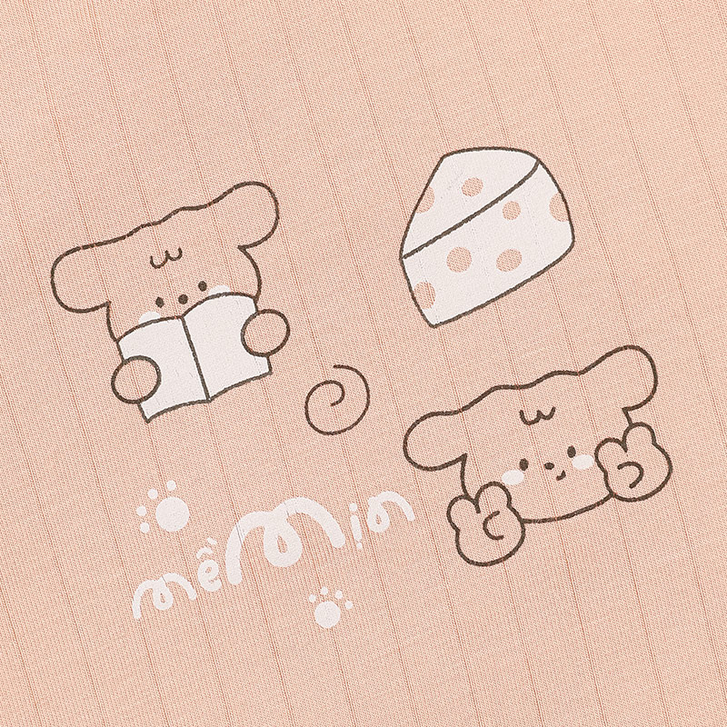 Bộ tay dài La Pomme vũ trụ vui nhộn màu be 23