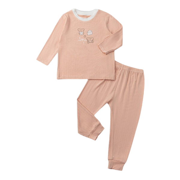 Bộ tay dài La Pomme vũ trụ vui nhộn màu cam