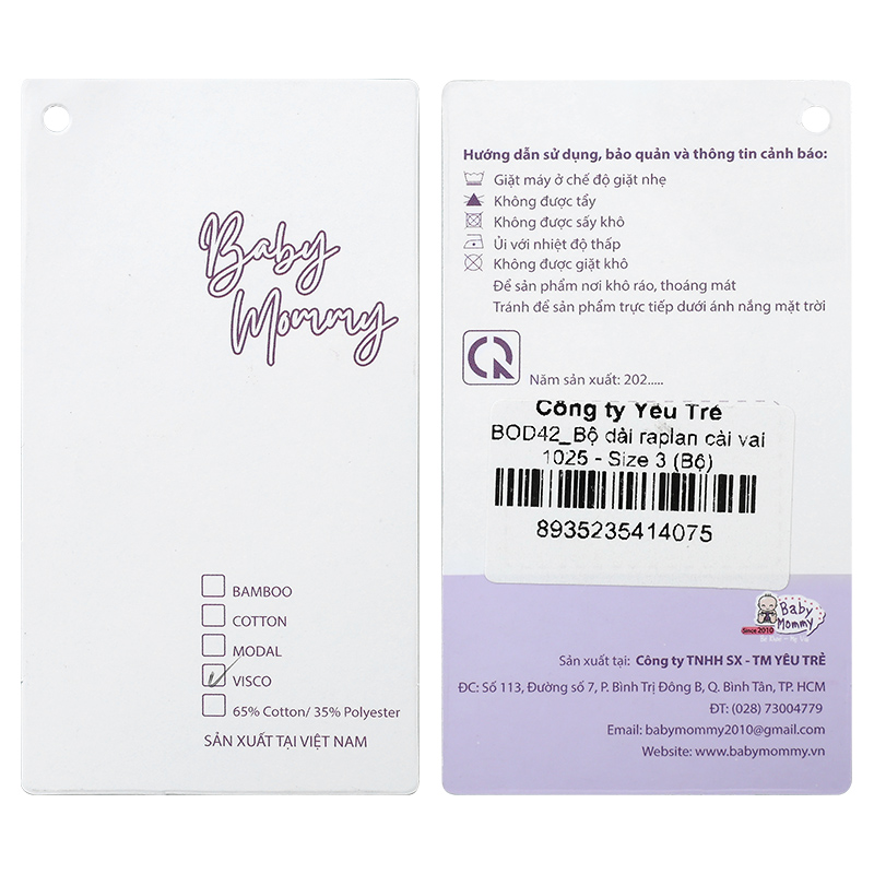 Bộ tay dài raplan cài vai BabyMommy 421025 màu be 12