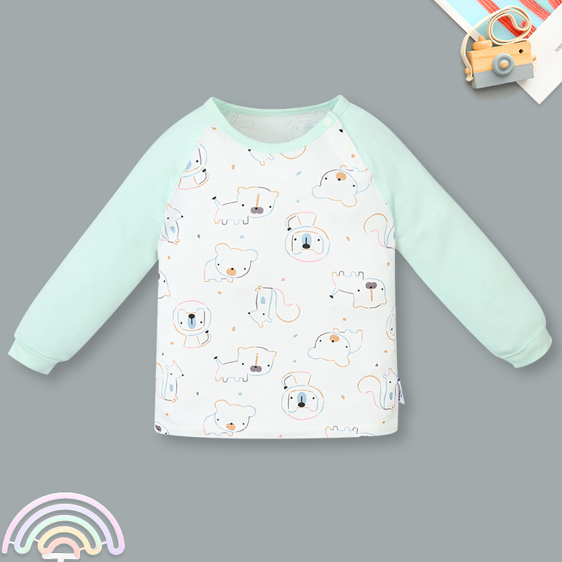 Bộ tay dài raplan cài vai BabyMommy 421025 màu be 14